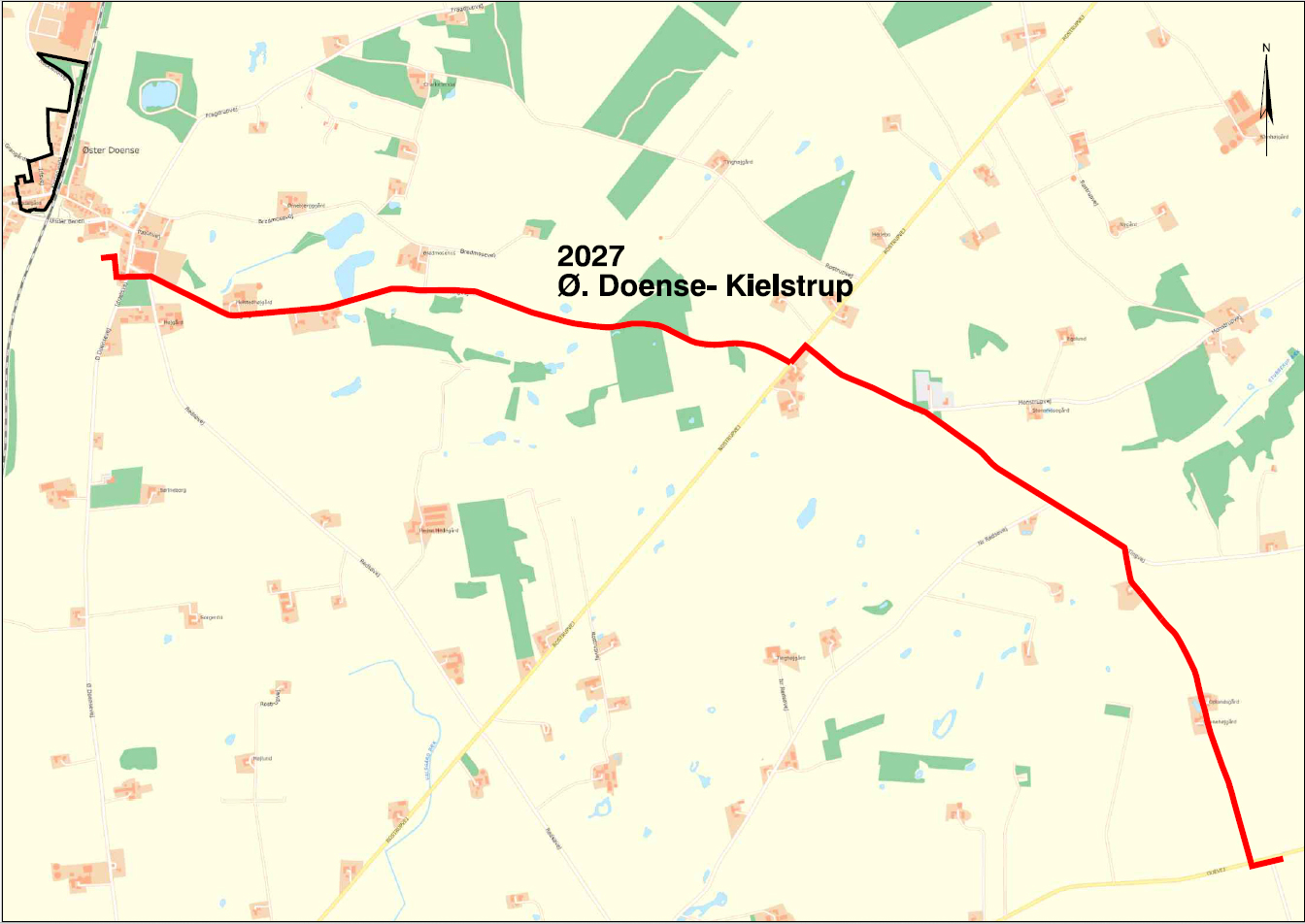 Kort over Ø. Doense-Kielstrup