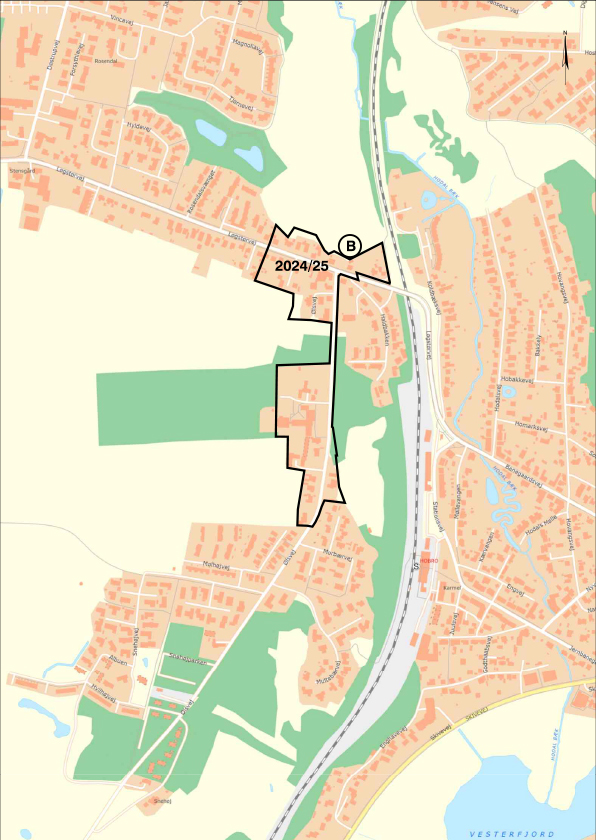 Kort over Hørby Skoleby - Hobro