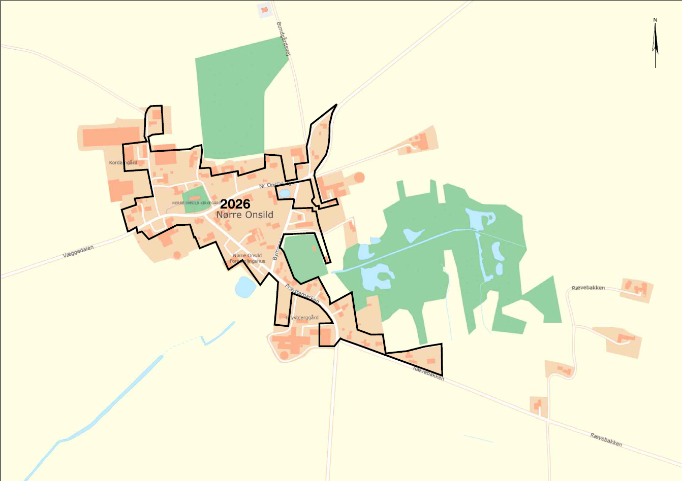 Kort over Nørre Onsild